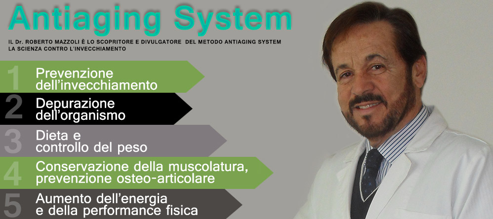 IL DOTT.ROBERTO MAZZOLI è LO SCOPRITORE E DIVULGATORE DEL METODO ANTIAGING SYSTEM